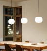 Immagine di Sospensione Oro con Boccia Vetro Bianco Soffiato Led Cirro Perenz