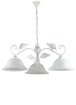 Immagine di Lampadario Stile Classico Ferro Battuto Bianco Foglia Argento Esse 3xE27 Be Light