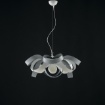 Immagine di Sospensione Moderna Nastri Bianco e Grigio Primula 4xE27 Be Light