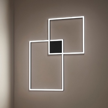 Immagine di Plafoniera Squadrata Led 45w Dimmerabile Cross Nera Perenz