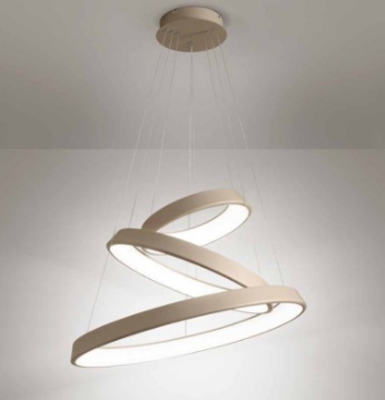 Immagine di Lampadario Soggiorno Tre Anelli Diodi Sabbia Led 102w 3200k Affralux