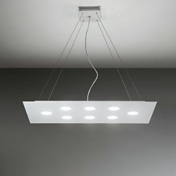 Immagine di Lampadario Rettangolare Led Gx53 Luce Sopra Sotto Flet 8+2 Affralux