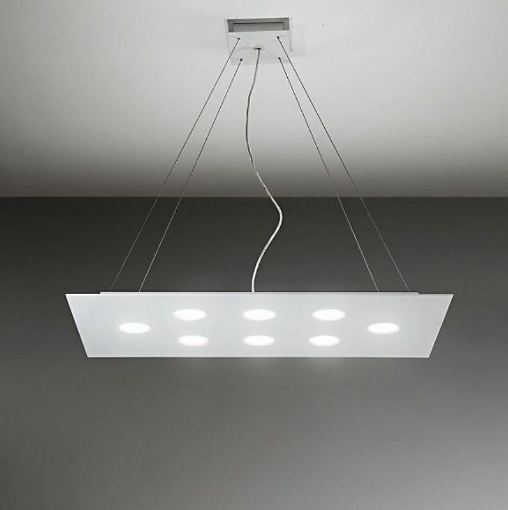 Immagine di Lampadario Rettangolare Led Gx53 Luce Sopra Sotto Flet 8+2 Affralux