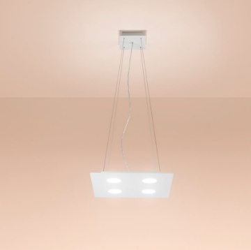 Immagine di Lampadario Quadrato Luce Sopra Sotto Led Gx53 Per Cucina Moderna Flet 4+1 Affralux