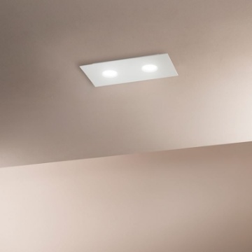 Immagine di Plafoniera Design Sottile Rettangolare Flet 2 luci Led Gx53 Affralux