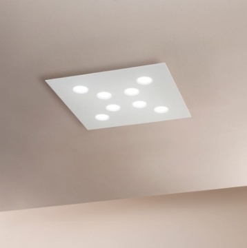Immagine di Plafoniera Moderna Quadrata 8 luci Led Gx53 Flet Affralux