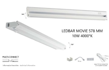 Immagine di Barra Sotto Pensile Led Bar Movie 10w 58cm Intec Light