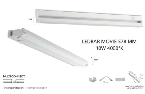 Immagine di Barra Sotto Pensile Led Bar Movie 10w 58cm Intec Light