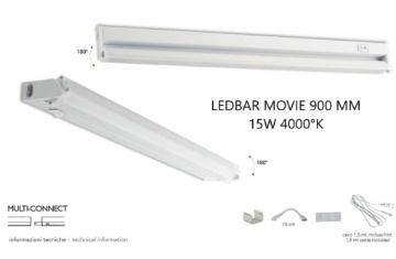 Immagine di Barra Sotto Pensile Led Bar Movie 15w 90cm Intec Light