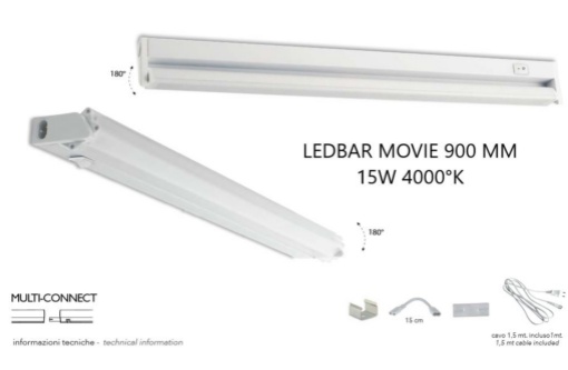 Immagine di Barra Sotto Pensile Led Bar Movie 15w 90cm Intec Light