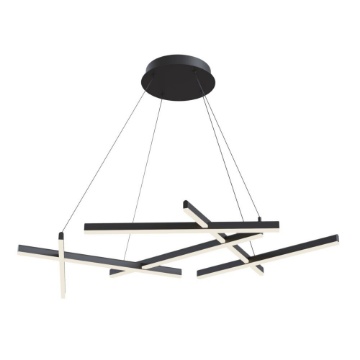Immagine di Lampadario Moderno Nero Con Bacchette Led 75w 3000k Line Maytoni