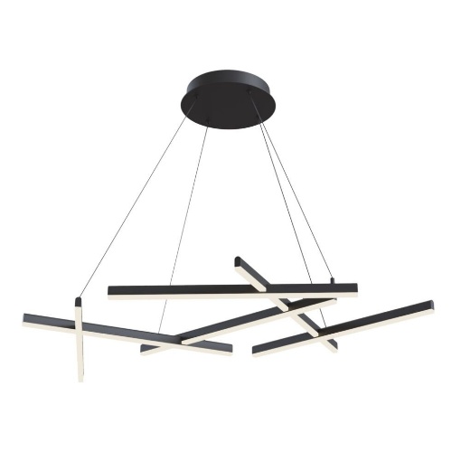 Immagine di Lampadario Moderno Nero Con Bacchette Led 75w 3000k Line Maytoni