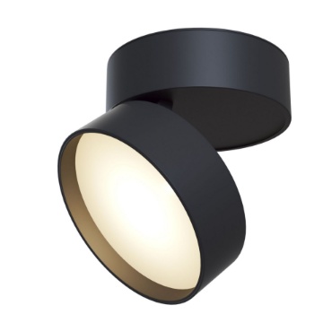Immagine di Plafone Nero Faretto Orientabile Tondo Led 18w 3000k Senza Incasso Onda Maytoni