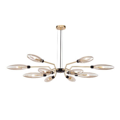 Immagine di Lampadario Design Vintage Oro Opaco Ventura 12xG9 Maytoni