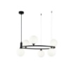 Immagine di Lampadario Anello Ring Nero Con Sfere Vetro Bianco Maytoni