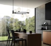 Immagine di Lampadario Anello Ring Nero Con Sfere Vetro Bianco Maytoni