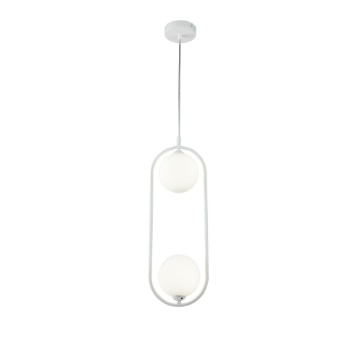 Immagine di Lampada a Sospensione Moderna Ring 2 Sfere Bianco Maytoni