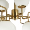 Immagine di Lampadario Soggiorno Erich Oro 12 Luci Sfere Vetro Bianco Maytoni