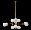 Immagine di Lampadario Soggiorno Erich Oro 12 Luci Sfere Vetro Bianco Maytoni