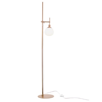 Immagine di Piantana Moderna Erich Oro 1 Luce Sfera Vetro Bianco Maytoni