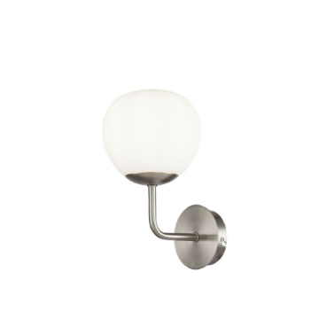 Immagine di Applique Moderna Erich Nickel Sfera Vetro Bianco Maytoni