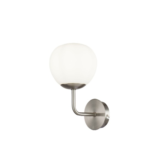 Immagine di Applique Moderna Erich Nickel Sfera Vetro Bianco Maytoni