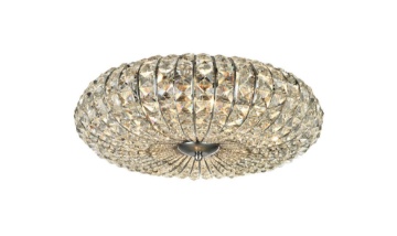 Immagine di Plafoniera Rotonda Nichel Broche con Cristalli Ø49 cm Maytoni