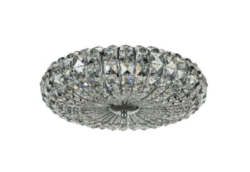 Immagine di Plafoniera Rotonda Cristallo Nickel Broche Ø40 cm Maytoni