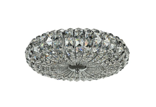 Immagine di Plafoniera Rotonda Cristallo Nickel Broche Ø40 cm Maytoni