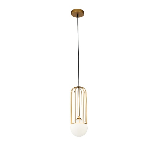 Immagine di Sospensione Telford Gabbia Metallo Oro Ø12 cm Maytoni