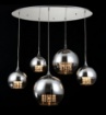 Immagine di Lampadario Cromo 5 Sfere Vetro Con Cristalli Fermi Maytoni