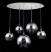 Immagine di Lampadario Cromo 5 Sfere Vetro Con Cristalli Fermi Maytoni