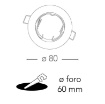 Immagine di Porta Faretto Ghiera Incasso Rotondo Cromo Diam. 8 cm GU10 MR16