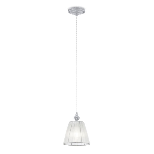 Immagine di Sospensione Classica Bianca Paralume Organza Monsoon Maytoni