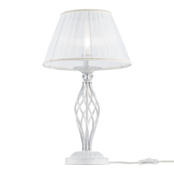 Immagine di Lume Classico Metallo Bianco Paralume Organza Grace Maytoni