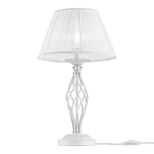 Immagine di Lume Classico Metallo Bianco Paralume Organza Grace Maytoni