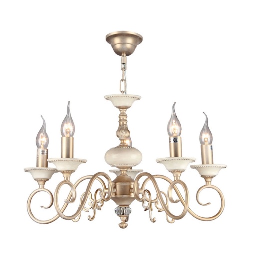 Immagine di Lampadario Classico Perla Crema Oro 5 Luci Ø56cm Maytoni