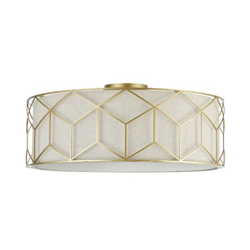 Immagine di Plafoniera Classica Oro Tonda Decori Stencil Messina 57cm Maytoni