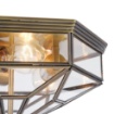 Immagine di Plafoniera Classica Esagonale Bronzo Lastre Vetro 3 Luci Zeil IP43 Maytoni