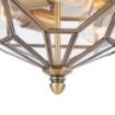 Immagine di Plafoniera Classica Esagonale Bronzo Lastre Vetro 3 Luci Zeil IP43 Maytoni