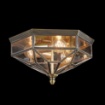 Immagine di Plafoniera Classica Esagonale Bronzo Lastre Vetro 3 Luci Zeil IP43 Maytoni