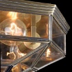 Immagine di Plafoniera Classica Esagonale Bronzo Lastre Vetro 3 Luci Zeil IP43 Maytoni