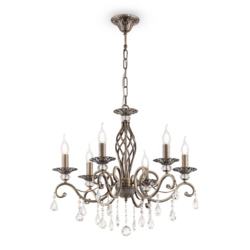Immagine di Lampadario Classico Grace 6 Luci Ottone Con Cristalli Maytoni