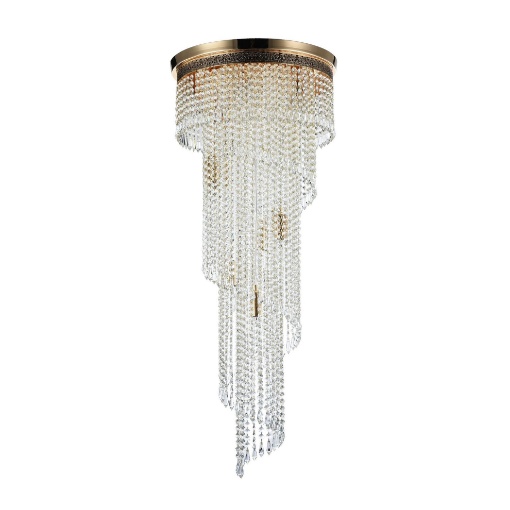 Immagine di Lampadario Classico Oro Antico 12 Luci con Cascata Cristalli Cascade Maytoni