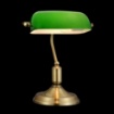 Immagine di Lampada Scrivania Churchill Ottone Con Paralume Vetro Verde Kiwi Maytoni