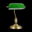 Immagine di Lampada Scrivania Churchill Ottone Con Paralume Vetro Verde Kiwi Maytoni