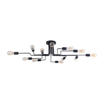 Immagine di Lampada Da Soffitto Nera Industriale Gilbert 12 Luci Maytoni