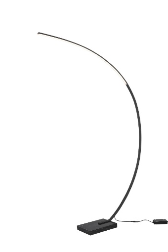 Immagine di Piantana Arco Sottile Nero Bangkok Led Dimmer Trio Lighting