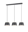 Immagine di Lampada a Sospensione Lineare Baroness 3 Paralumi Neri 6xE14 Trio Lighting