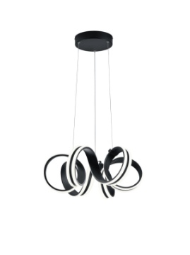 Immagine di Sospensione Led Switch Dimmer Carrera Nastro Ondulato Nero Trio Lighting